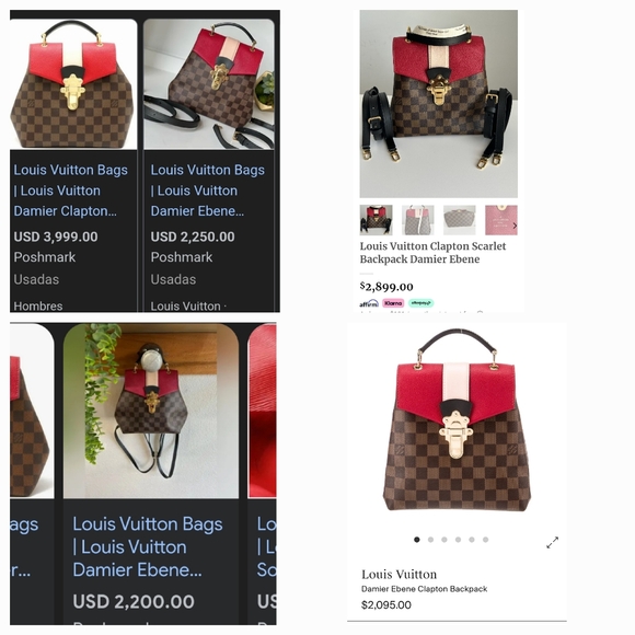 GIVEAWAY 🔥 LOUIS VUITTON LIMITED EDITION RED DAMIER EBENE MINI CLAPTON BACKPACK - Picture 3 of 16